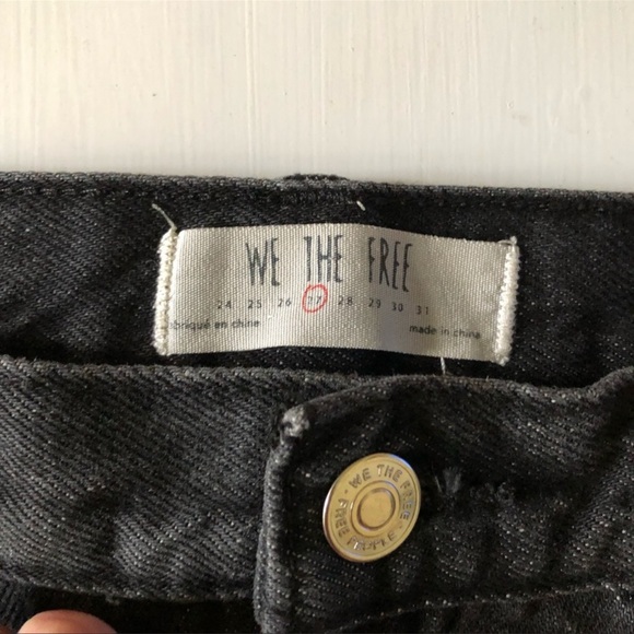 Free People Distressed mini skirt black denim.                         sz 27 ✨ - Picture 3 of 5